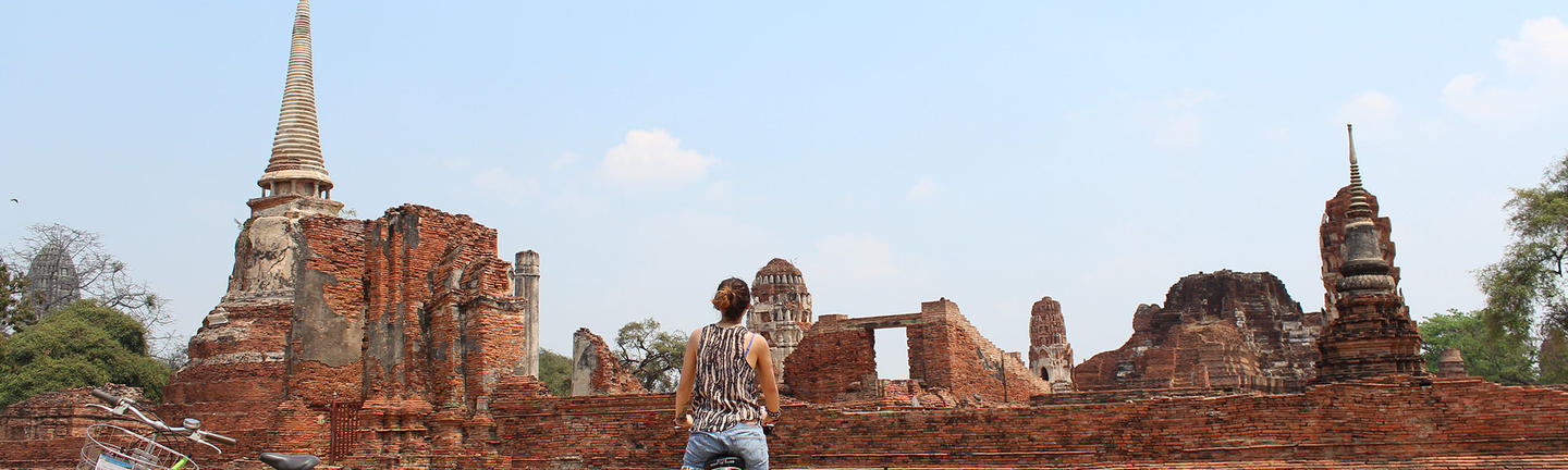 Helen Winter riding a bike in Chiang Mai