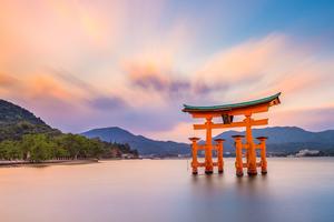 Miyajima island floating tori gate