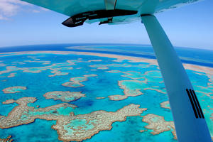 Aerial view of the Great Barrier Reef